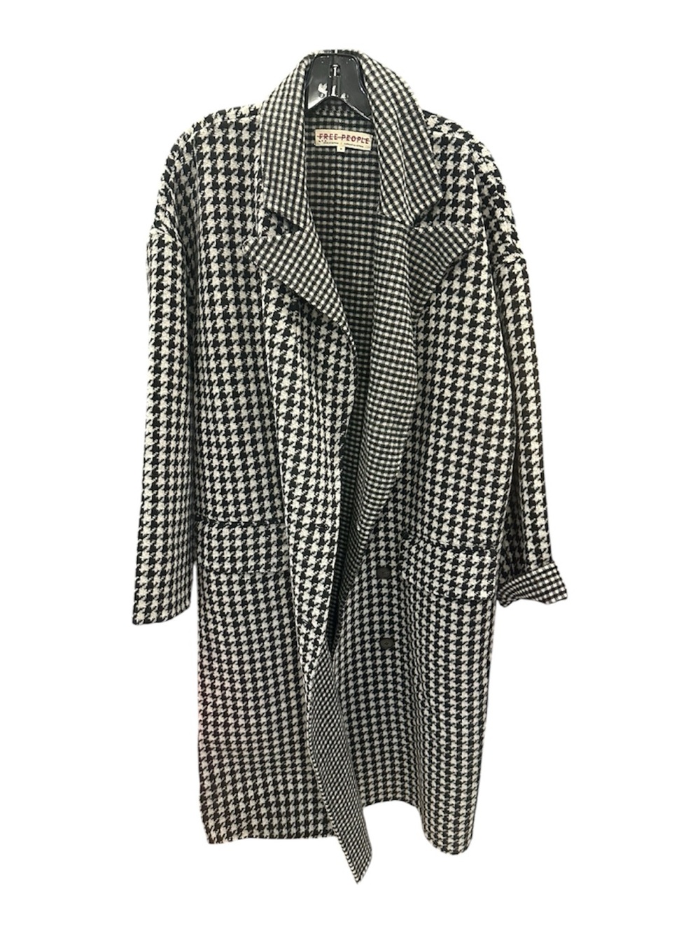 Free People Houndstooth Oversized Coat NWOT